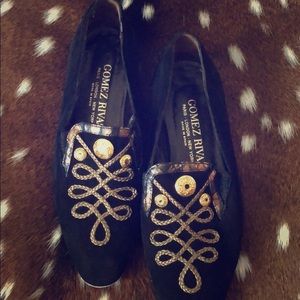 Vintage black and gold shoes